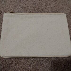 Stoney Clover Lane Summer Canvas: Flat pouch with sand vegan leather trim
